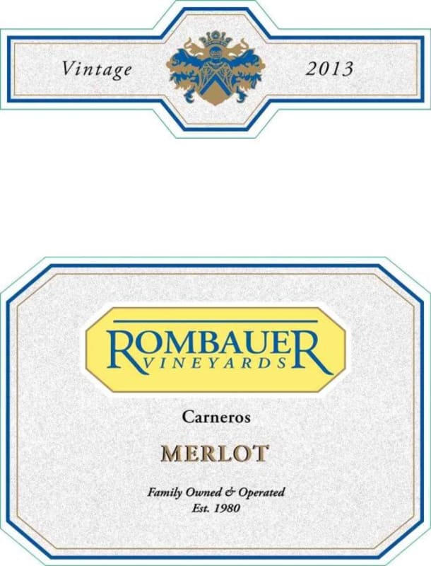 Rombauer Carneros Merlot 2013 Front Label