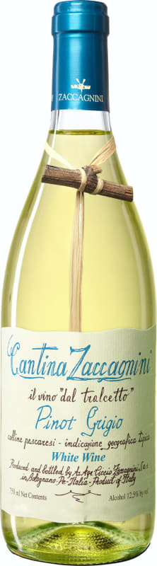 Zaccagnini Pinot Grigio 2020 Front Bottle Shot