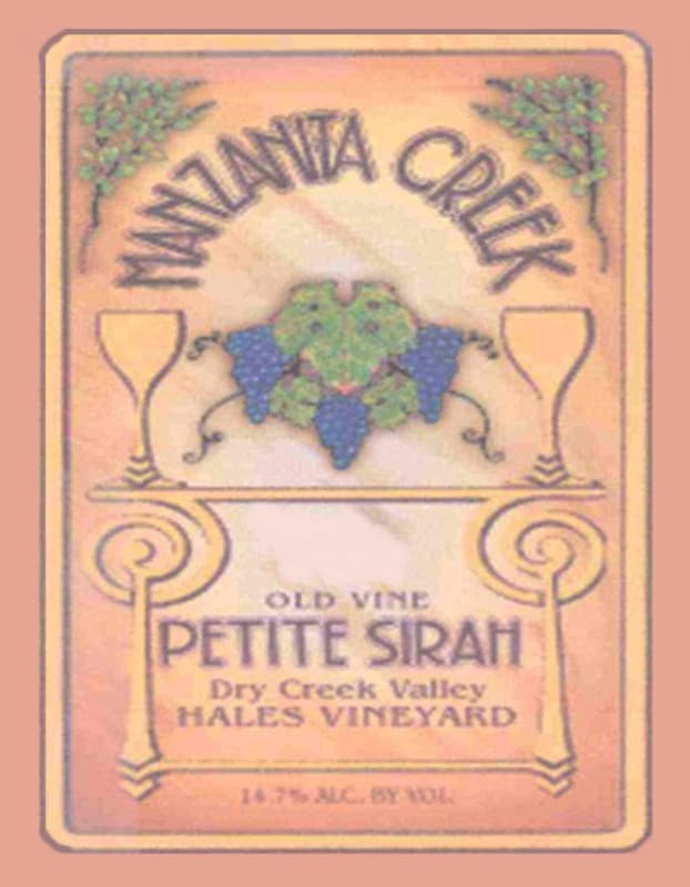 Manzanita Creek Winery Hales Vineyard Old Vine Petite Sirah 2004 Front Label