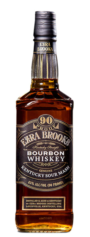 Ezra Brooks Kentucky Straight Bourbon Whiskey Front Bottle Shot