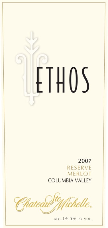 Chateau Ste. Michelle Ethos Reserve Merlot 2007 Front Label