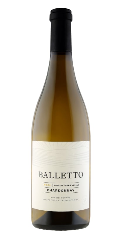 Balletto Winery Russian River Chardonnay 2021 Front Bottle Shot