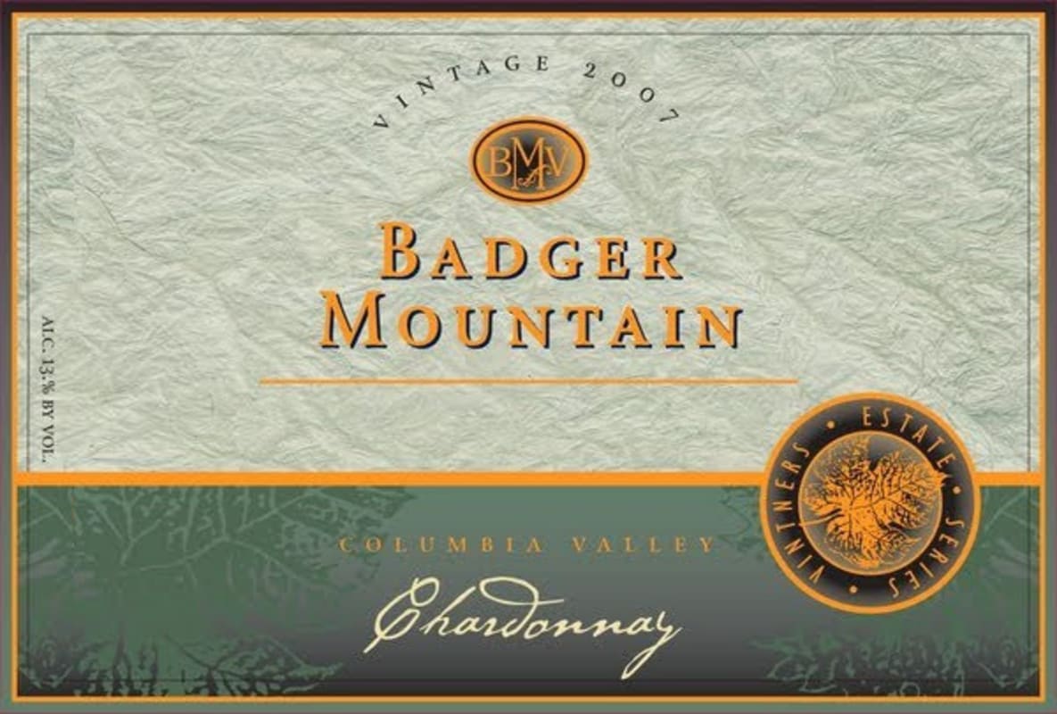 Badger Mountain Vintner's Estate Series Organic Chardonnay 2007 Front Label