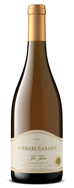 Ferrari-Carano Tre Terre Chardonnay 2018 Front Bottle Shot