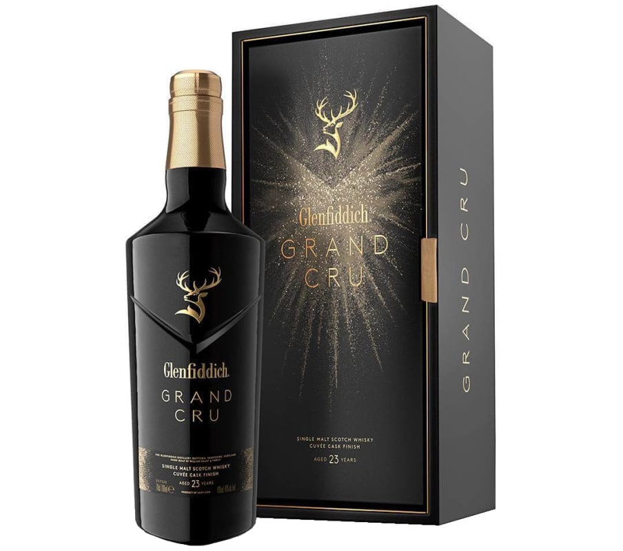 Glenfiddich 23 Year Grand Cru Single Malt Scotch Whisky in Gift Box Front Bottle Shot
