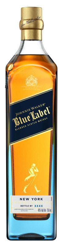 Johnnie Walker Blue Label New York Edition Blended Scotch Whisky Front Bottle Shot
