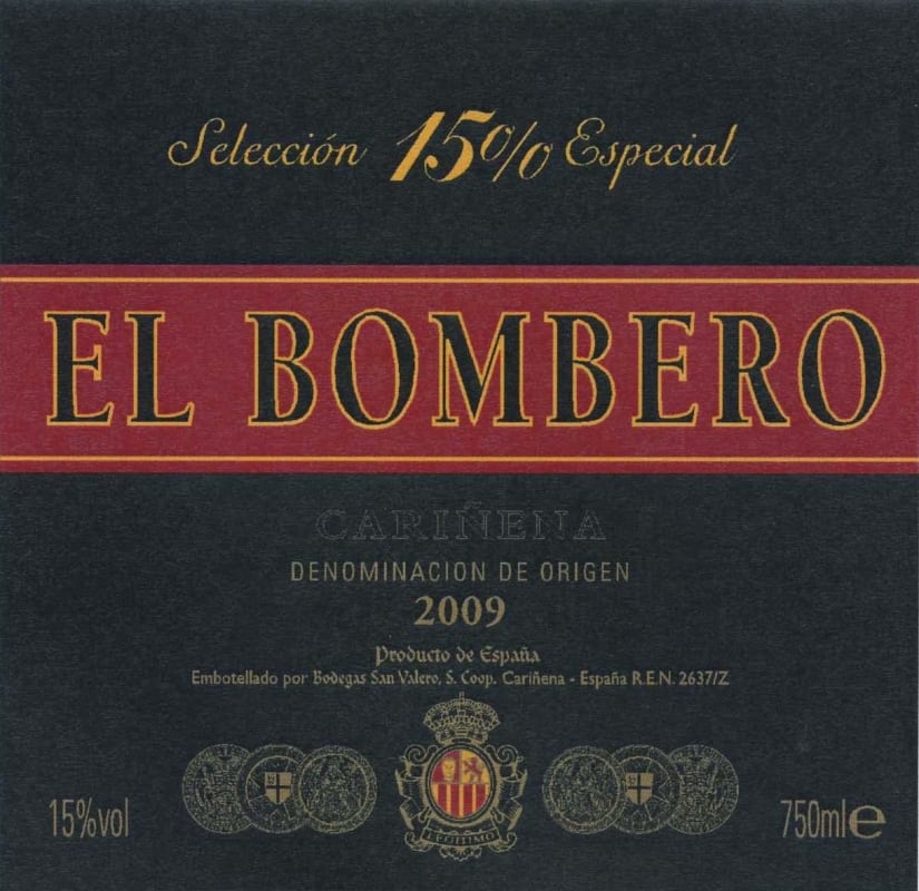 Grupo BSV Bodegas San Valero El Bombero 2009 Front Label