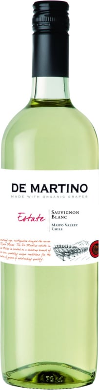 De Martino Estate Organic Sauvignon Blanc 2016 Front Bottle Shot