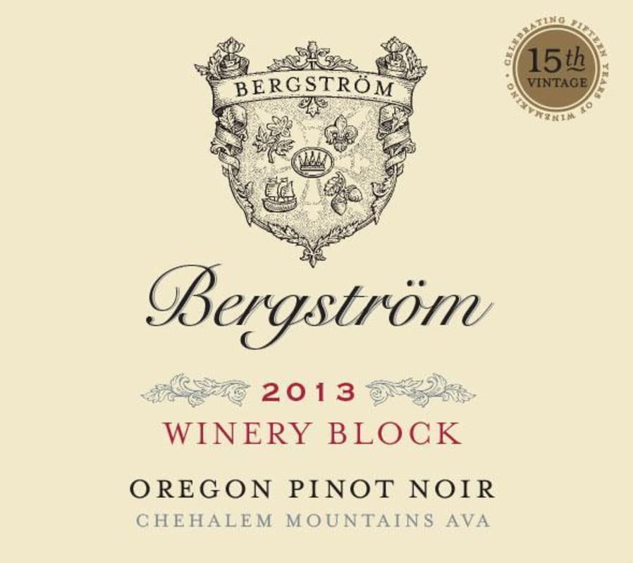 Bergstrom Winery Block Pinot Noir 2013 Front Label