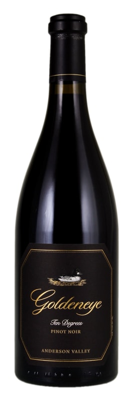 Goldeneye Ten Degrees Anderson Valley Pinot Noir 2010 Front Bottle Shot