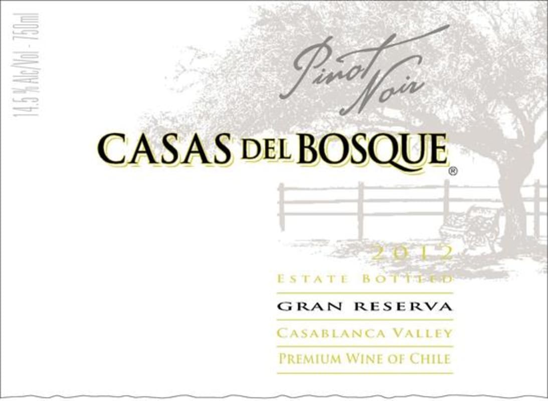 Casas del Bosque Gran Reserva Pinot Noir 2012 Front Label