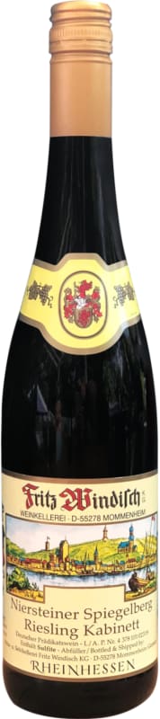 Weingut Fritz Windisch Niersteiner Spiegelberg Riesling Kabinett 2018 Front Bottle Shot