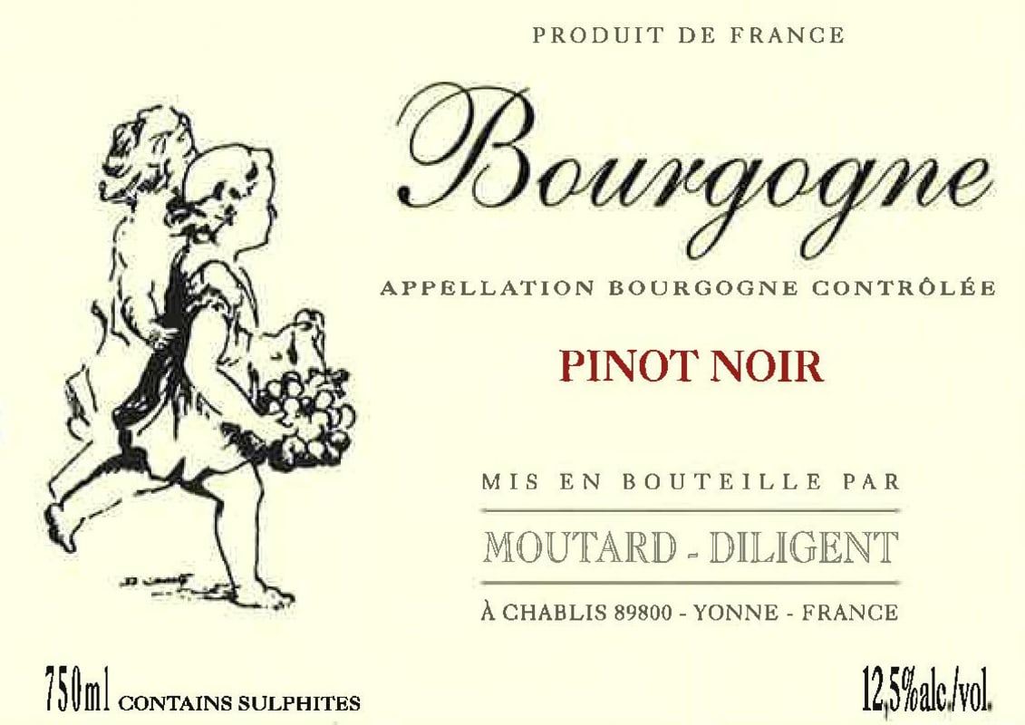 Moutard-Diligent Bourgogne Pinot Noir 2017 Front Label