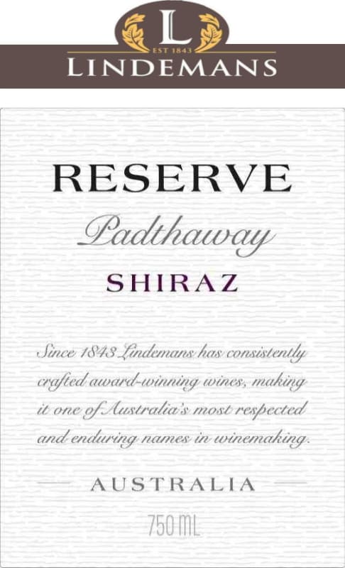Lindeman’s Bin Series Padthaway Reserve Shiraz 2006 Front Label