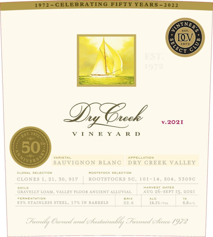 Dry Creek Vineyard Sauvignon Blanc (375ML half-bottle) 2021 Front Label