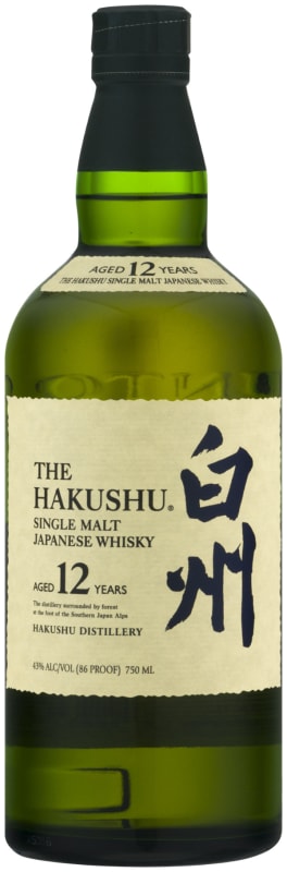 Suntory Hakushu 12 Year Single Malt Japanese Whisky Front Bottle Shot