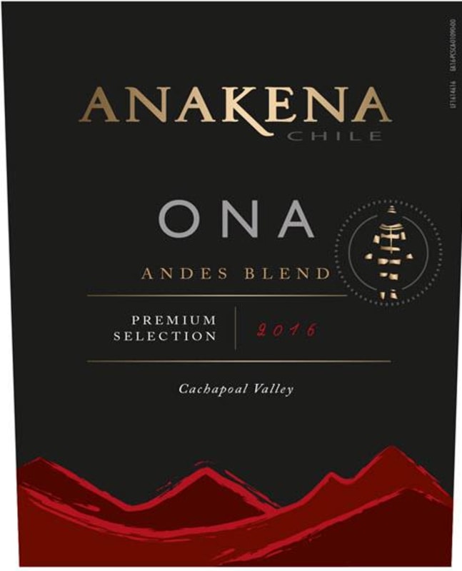 Anakena Wines Ona Andes Blend 2016 Front Label