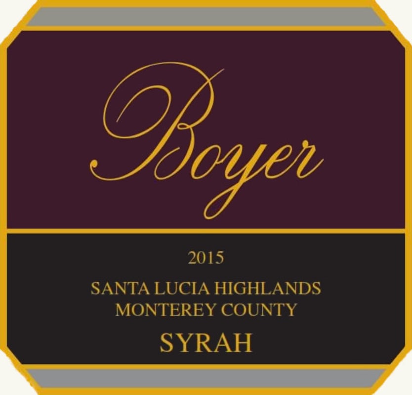 Boyer Syrah 2015 Front Label
