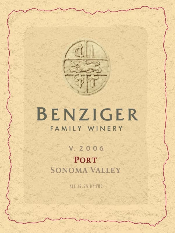 Benziger Port 2006 Front Label