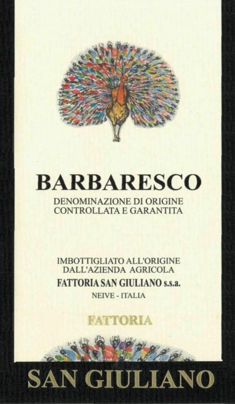 Fattoria San Giuliano Barbaresco 2013 Front Label