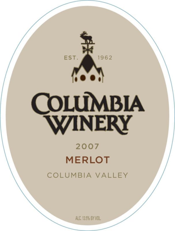 Columbia Winery Merlot 2007 Front Label