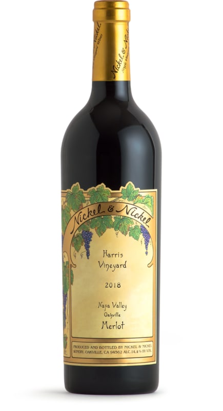 Nickel & Nickel Harris Vineyard Merlot 2018 Front Bottle Shot