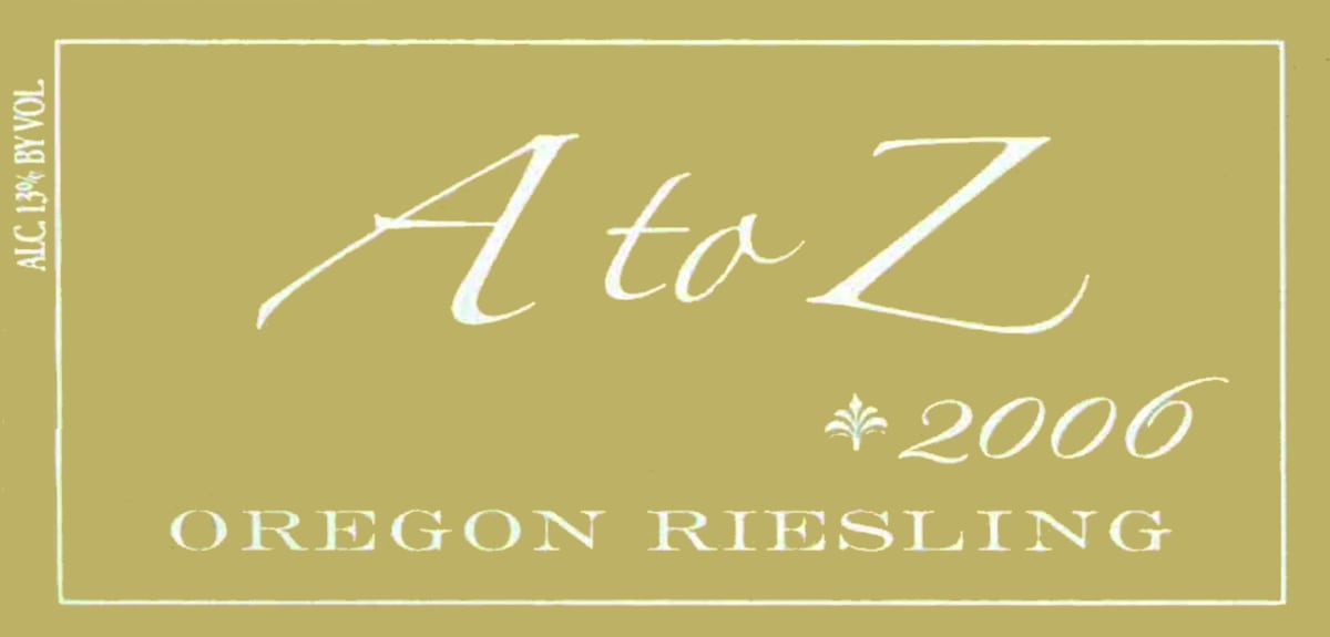 A to Z Riesling 2006 Front Label