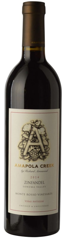 Amapola Creek Monte Rosso Vineyard Zinfandel 2014 Front Bottle Shot
