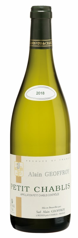Domaine Geoffroy Petit Chablis 2018 Front Bottle Shot