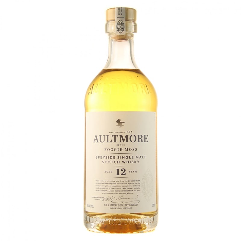 Aultmore 12 Year Single Malt Scotch Whisky Front Bottle Shot
