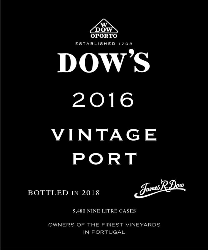 Dow's Vintage Port (1.5 Liter Magnum) 2016 Front Label
