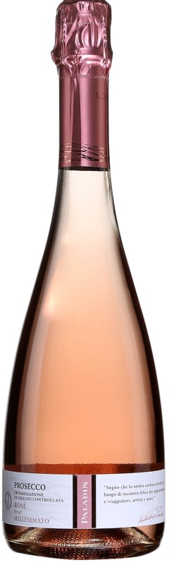 Paladin Millesimato Rose Brut Prosecco 2023 Front Bottle Shot
