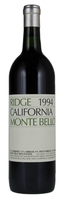 Ridge Monte Bello 1994 Front Bottle Shot