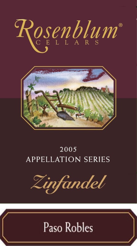 Rosenblum Cellars Appellation Series Zinfandel 2005 Front Label