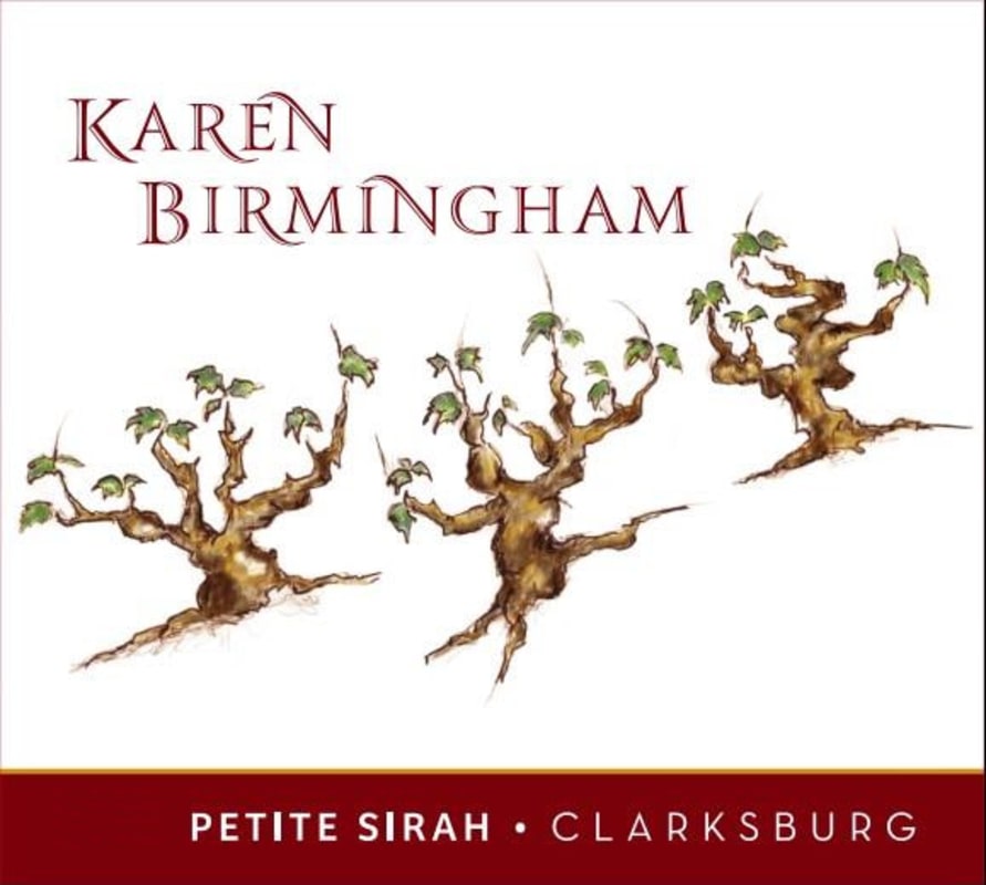 Karen Birmingham Petite Sirah 2016 Front Label