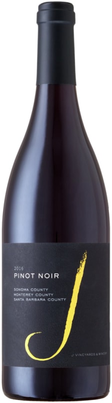 J Vineyards California Pinot Noir 2016 Front Bottle Shot