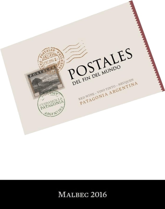 Bodega Del Fin del Mundo Postales Malbec 2016 Front Label
