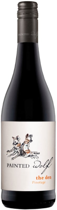 Painted Wolf The Den Pinotage 2021 Front Bottle Shot