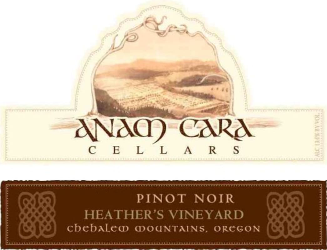 Anam Cara Heather's Vineyard Pinot Noir 2012 Front Label