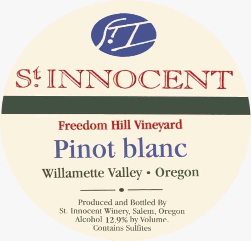 St. Innocent Freedom Hill Pinot Blanc 2005 Front Label