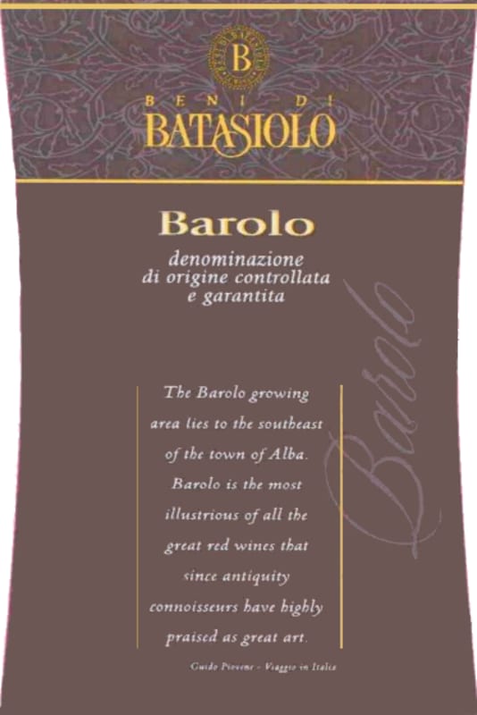 Beni di Batasiolo Barolo 2001 Front Label