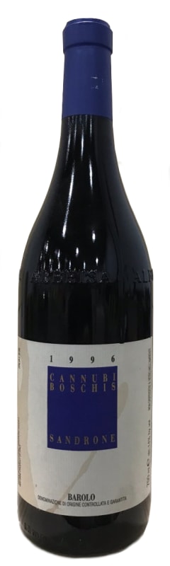 Sandrone Barolo Cannubi Boschis (stained labels) 1996 Front Bottle Shot