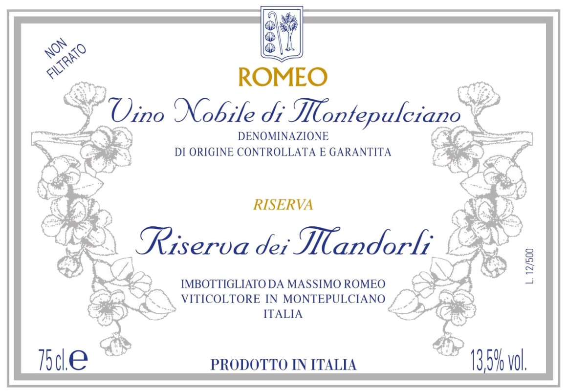 Massimo Romeo Vino Nobile di Montepulciano Riserva dei Mandorli 2011 Front Label