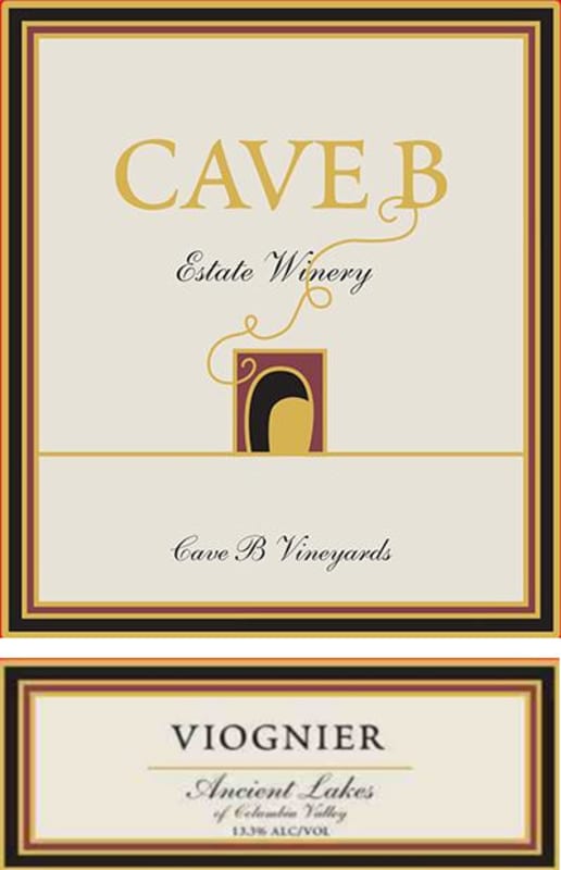 Cave B Estate Winery Viognier 2015 Front Label