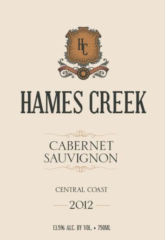 Hames Creek Cabernet Sauvignon 2012 Front Label