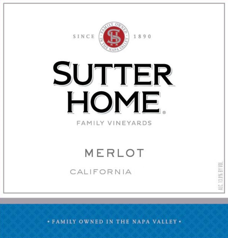 Sutter Home Merlot 2015 Front Label