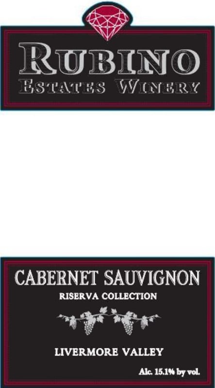 Rubino Estates Winery Riserva Collection Cabernet Sauvignon 2014 Front Label