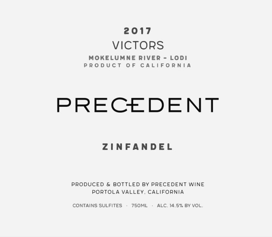 Precedent Victors Zinfandel 2017 Front Label