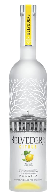 Belvedere Citrus Vodka Front Bottle Shot