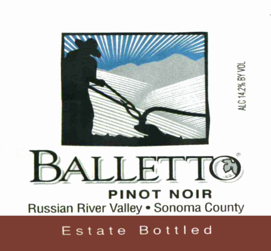 Balletto Winery Russian River Valley Estate Pinot Noir 2007 Front Label